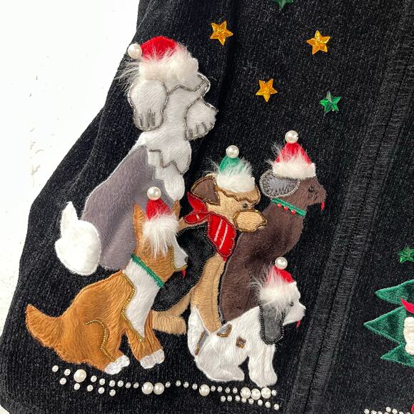 Not So Ugly Christmas Sweater Dog Lover Tree Medium Lisa International Vintage - Picture 4 of 10